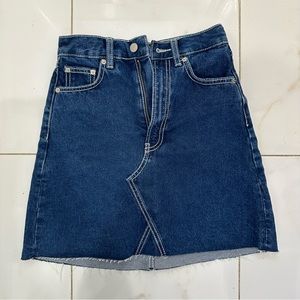 Zara Denim Mini Skirt with Seam Detail